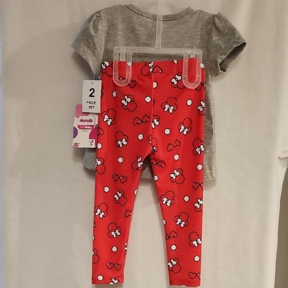 Disney New Minnie Mouse Girls Matching Set - Gray and Red - Picture 7 of 7